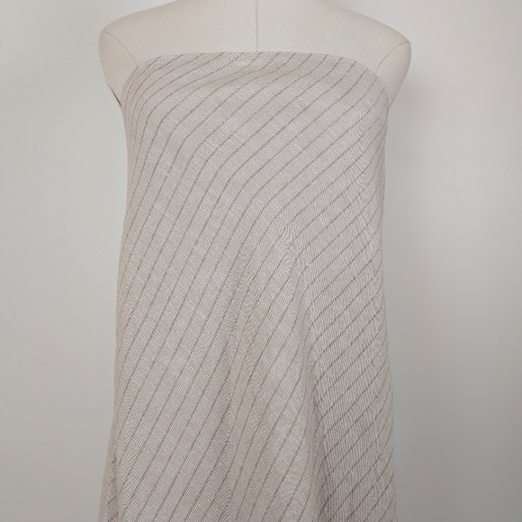 Banana Republic Striped Linen Blend Midi Tube Dress Strapless Sleeveless Bias - Picture 3 of 15